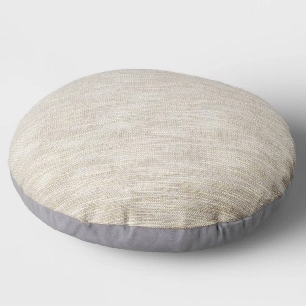 Set of 2-16” Round Throw Pillows Woven Blue/Gray